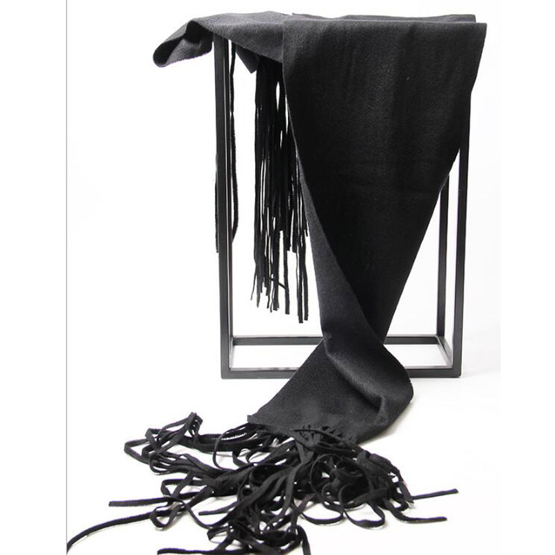 Pure Cashmere Scarves Black Women Winter Scarf